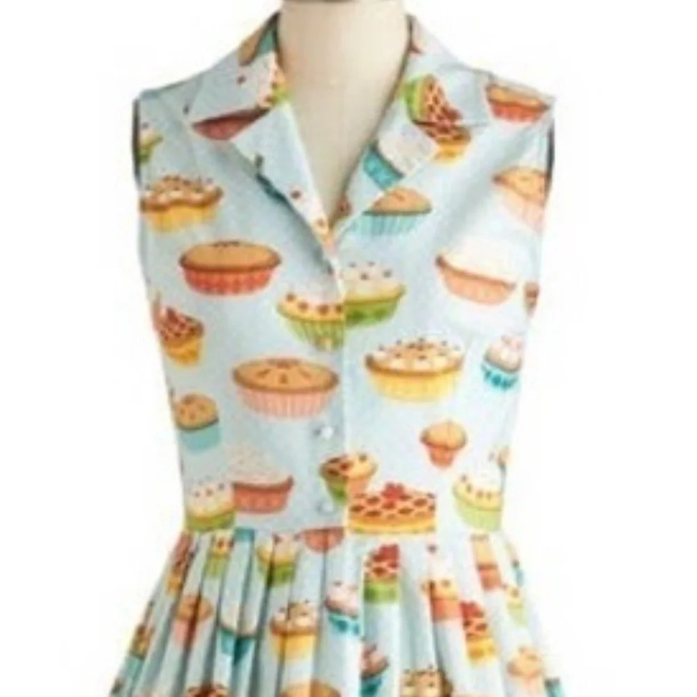 Modcloth "My Kind Of Pie" Blue Retro Dress - Picture 6 of 6
